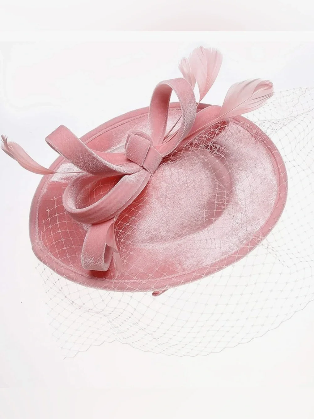 Velvet Birdcage Veil Fascinator | Classic Cocktail Hat for Church, Derby, Tea